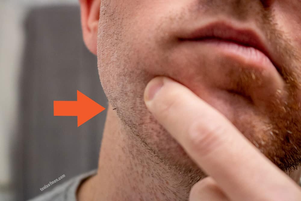 diagram pointing out that microtouch solo cannot cut through thick hair