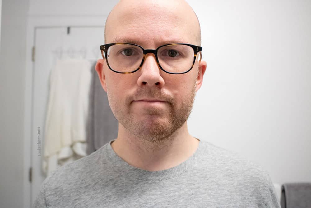 man with half shaved and half unshaved face